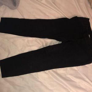 Black cropped maternity jeans